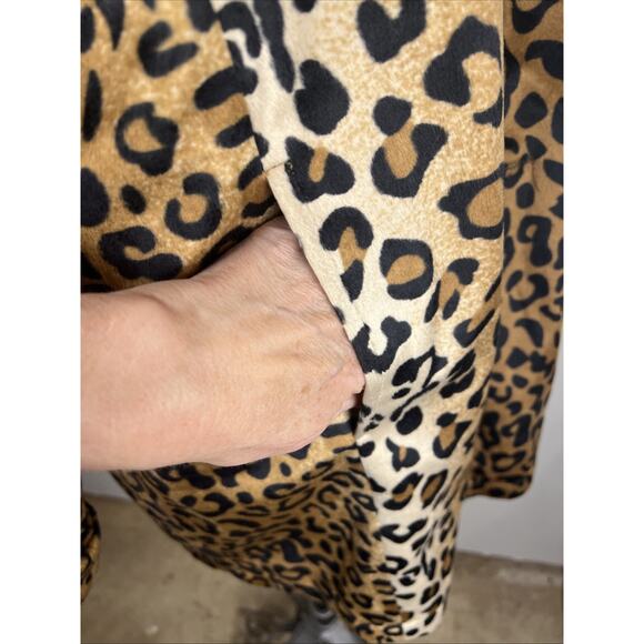 Dennis Basso Rain Jacket Brown S Leopard Print Reversible Large Women’s Coat - Picture 8 of 13